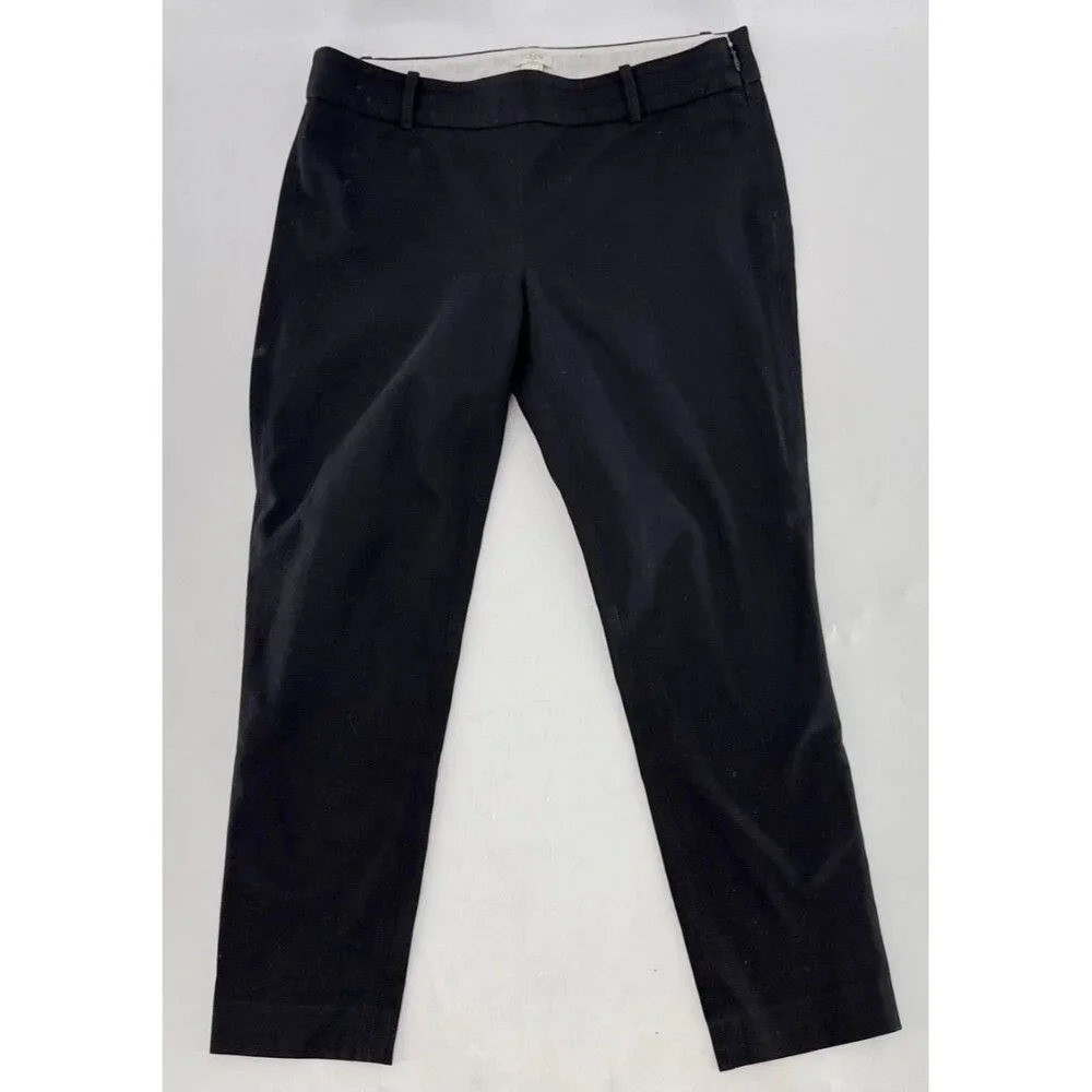 J.Crew Factory Stretch Skinny Black Cropped Pants Size‎ 6 Workwear Office Preppy